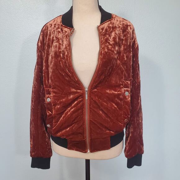 Collection B New York Velour Bomber Quilted Jacket - Size S - Picture 4 of 9